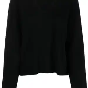 ALLUDE PULL EN CACHEMIRE MELANGE A COL V- NOIR