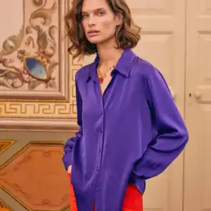 MOMONI CHEMISIER ARLES BIS EN CRÊPE DE SATIN UNI - OR