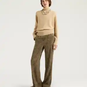 MOMONI PANTALON MILTON EN CUPRO JACQUARD - VERT MILITAIRE