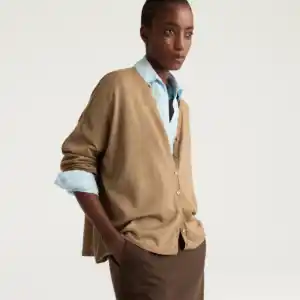 MOMONI CARDIGAN BYRON EN LAINE MÉRINOS - CHAMEAU