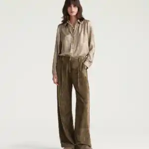 MOMONI PANTALON BLAKE EN VELOURS À CÔTES FLUIDE - GRIS