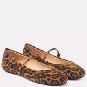 GIANVITO ROSSI BALLERINES CARLA EN DAIM A MOTIF LEOPARD