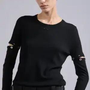 BARBARA BUI PULL COL ROND EN MAILLE MERINOS - BEIGE